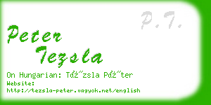 peter tezsla business card